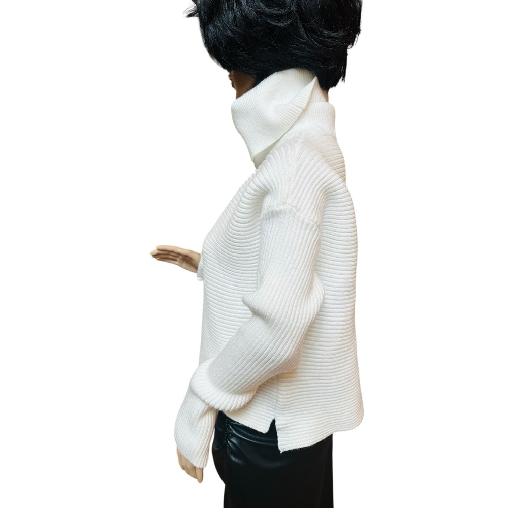 Zara Ivory Ribbed Turtleneck Sweater, NWT, S - Picture 3 of 13